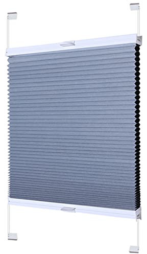 FSSXGW Waben-Plissee Faltrollo ohne Bohren,100% Verdunkelnd Thermo Doppelplissee,Zweifarbig Wabenplissee,Sicht- & Schallschutz,Jalousie Plisseerollo für Fenster & Tür,Anpassbar (WxH: 50x100cm)