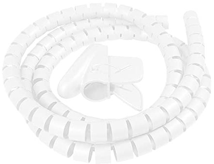MOCNT 10mm Kabelschlauch Flexibler Kabelspirale Kabelmanagement Kabelkanal Kabelschutz Spiralkabelschlauch Selbstschließender Bündeln Kabel Isolierschlauch Kabelhülle Weiß 3Meter