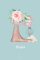 Kitchen Stand Mixer, Floral, Vintage Recipe Journal: 6x9