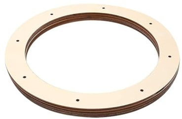 JIHUOO 4 Stück 30,5 cm Holzkranzringe mit Löchern, Holzkranz, Rahmen, Formen, Holz, Blumenreifen, Holzkränze zum Aufhängen, für Weihnachten, Hochzeit