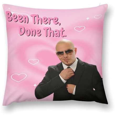 DISHILU Mr. Worldwide, Been There, Done That Kissenbezug, lustiger Meme-Kissenbezug, für Couch, Schlafzimmer, 45,7 x 45,7 cm