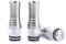 WratryParts 510 Tips 9 Holes Long Drip Tip Prevent Eliquid Mouthpieces For 510 Thread RTA RDA Subohm Tank (Silver-Clear)
