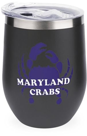 Maryland Granchi Divertente in Acciaio Inox Tumblers Custom Wine Tumbler Tazza da Viaggio con Coperchio 12oz