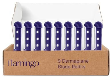 Flamingo Dermaplane Klingen Nachfüller, Gesichtsrasierer für Frauen, glatte Haut, 9 Stück