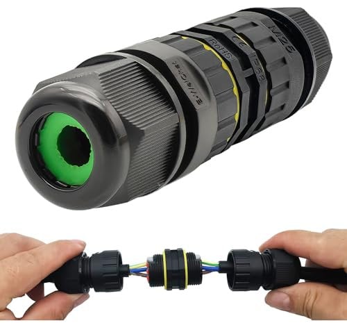 Connettore cavo IP68, Dujelixa Scatola di giunzione impermeabile 1pz Connettore cavo M25 a 2/3percorsi, Gamma cavi 6-11mm, Scatola elettrica esterna, Accoppiatore manicotto esterno cavo alimentazione