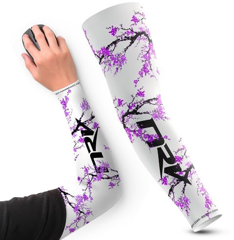 NRV Manchette de Compression Gaming Sakura – Performances d'eSport Améliorées avec Style Japonais – Conçu par des Professionnels – Durable, Respirant et Sans Friction (Violet, L)