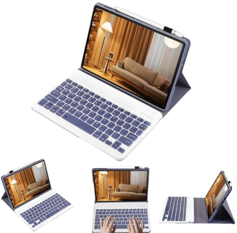 leleyo Tablet-Tastaturhülle für OPPO Pad Air 2 11,4 Zoll Smart Cover magnetisch mit abnehmbarer kabelloser Bluetooth-Tastatur für OPPO Pad Air 2, Lila