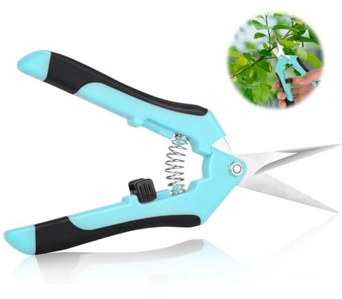 LDERFIV Gartenschere, Trimmschere, Pflanzenschere Klein, Ergonomisches Ernteschere, Blumenschere für Pflanzen, Blumen,Zweige,Rosen, Bonsai, Gemüse, Früchte