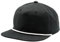 Premium Golf Perforated Performance Rope Cap - Stylish 5 Panel, Retro Flat Bill, UPF 50+, Water Repellent, Black/White, One size