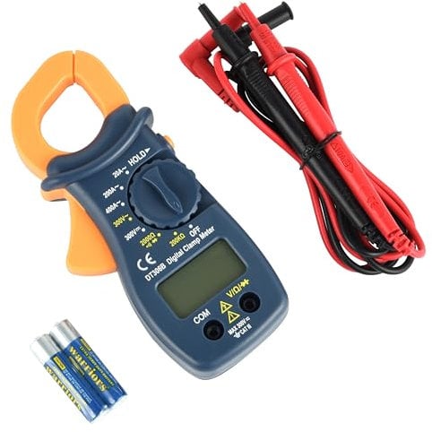 Electraline 59008 Multimetro digitale elettrico con pinza amperometrica portatile, 2000 conteggi conta tensione, Misura corrente, tensione, resistenza