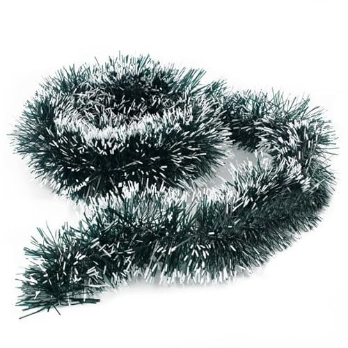 Weihnachtsgirlande 10M Weihnachtsbaum Girlande Treppengirlande Weihnachten Künstliche Tannengirlande für Hochzeit Outdoor Innen Treppe Grün Weiß