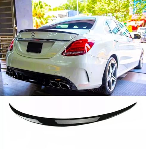 For Auto Perfectionists UK Rear Boot Spoiler Compatible With Mercedes C Class W205 2014-2021 ABS Gloss Black