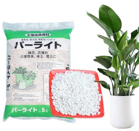 Perlite for Gardening, Lightweight Potting Mix, Hydroponic Soil Amendment, Improves Drainage, Root Growth, 5L Bulk Size, Ideal for Container Gardening, Landscaping, and Plant Starting