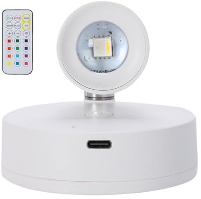 RGB LED Spotlights, Rechargeable LED Spotlight, Remote Control Small Wireless Lights, Versatile Uplighting Design, Compact and Portable, 7.8x7.8x7cm for Display Cabinet, Art Statue, Plant Uplighter