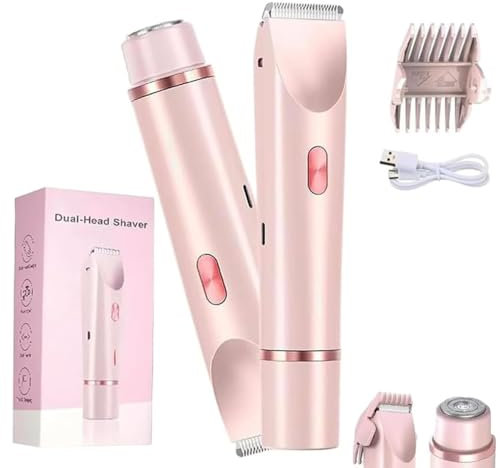 YFCJYBF Elektrischer Rasierer Damen Intimbereich 2 in 1 Dual-Head Elektrisch Damenrasierer，Elektrischer Rasierer Damen, Intimrasierer für Frauen，IPX7 Wasserdicht, Nass/Trocken Rasierer，damenrasierer