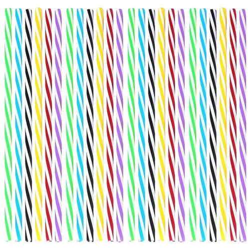 Avejjbaey 50 pajitas reutilizables con espirales de colores mixtos, pajitas reutilizables con diseños de remolinos