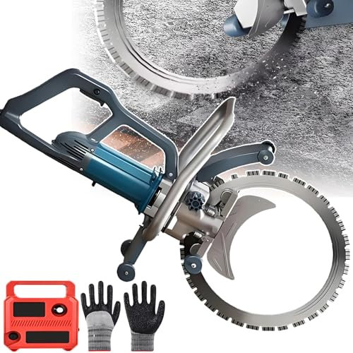 ErShangMao Upgraded Electric Concrete Ring Saw With Water Fed Dust Suppression - 8800w Brushless Circular Saw With Saw Blade For Cutting Reinforced Concrete Masonry And Natural Stone,Cutting50cm