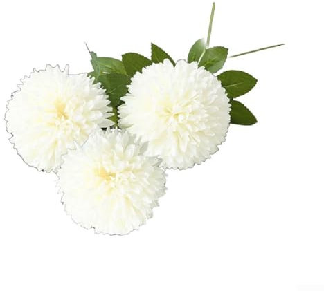 Fleur artificielle en pot - Superbe chrysanthème - Pour salon et événement - Blanc