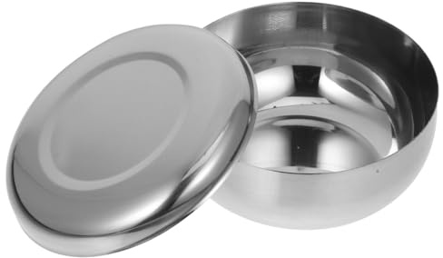 TOYANDONA Thickened Korean Stainless Steel Rice Bowl with Lid Insulated Soup and Snack Serving Bowl for Noodles Cereal Ice Cream Hot Cold Food Medium Metal Construction