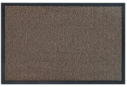 Carpet Diem Fußmatte Braun-Schwarz, 40x60 cm, rutschfeste Schmutzfangmatte | Fußmatte Eingangsbereich, Innen & außen, rutschfeste Türmatte, Schmutzfang Teppich für Haustür, Fußabtreter Qualität aus EU
