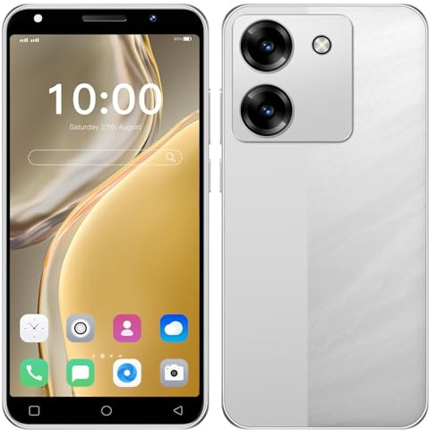 JoyHandy 4G Smartphone 5.0-Zoll HD-Bildschirm, 16 GB ROM (128 GB SD), Android 10.0 Betriebssystem, Gesichts-ID/GPS/WiFi Dual-SIM Dual-Kamera Basic Handy (M7Pro-White)