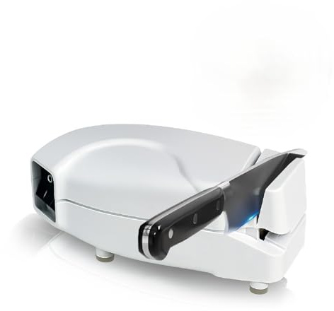 Crisalide® - Affilatrice Elettrica per Coltelli e Forbici 230V – Affilacoltelli da Cucina con Ruota Abrasiva e Mola Interna 34 mm – Compatta, Precisa e Facile da Usare