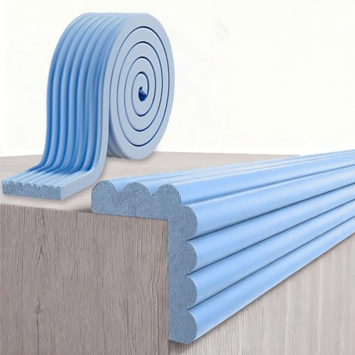 Protector de Bordes de Espuma para bebé, protección de Cantos de Mesa, Esquinas, protección de Cantos autoadhesiva para niños, Cama, alféizar de Ventana y Escritorio, Muebles (Azul, 5M X 8CM)