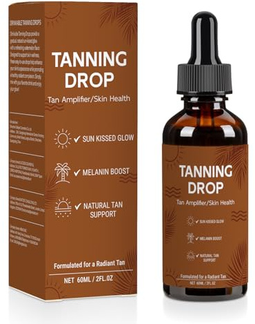 Bräunungstropfen zum Trinken, Selbstbräuner tropfen für Gesicht und Körper, Sunless Tanning Drops für natürliche Bräune, Schnelle Bräunung (1 Flasche)