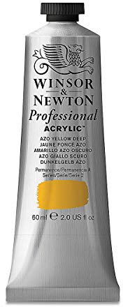 Winsor & Newton 2320039 Professional Acrylfarbe in Künstlerqualität, hohe Farbbrillanz & Deckkraft, Archivqualität, 60ml Tube - Echtgelb Dunkel