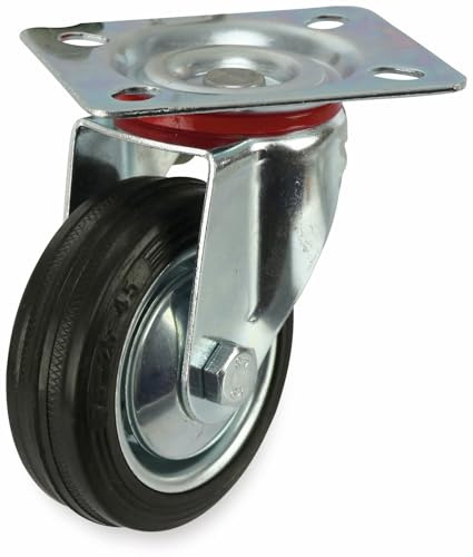 Kugelgelagerte Vollgummi Lenkrolle 75mm