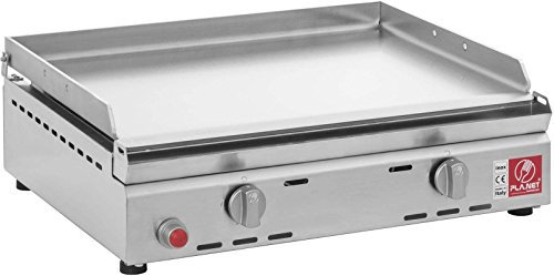 Pla.net Plancha Chef 55 Edelstahl glatt, Modern, Silber, 53 x 40 cm, 54 x 50 x 20 cm, 21 kg