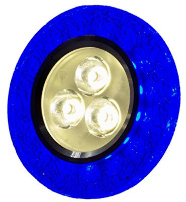 SpiceLED Einbaupanel | CrushLED | 6W neutralweiß Effektlicht blau | Runde LED Einbauleuchte | Fullbody-Glas Bruchdesign | dimmbar
