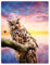 Violetpos Dick Decke Weich Wärme Gemütlich Flanell-Fleece Sofadecke Deckeldecke Schöner Himmel Meer Sonnenuntergang Eule Auf Einem AST Stehend 150 x 200 cm