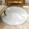 HEQUN Faux pelliccia di agnello di pecora tappeto, pelliccia sintetica decorativa Soffice Pelliccia di agnello imitazione Tappeto Longhair effetto pelliccia divano letto (60x60cm, Bianco)