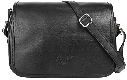 Samantha Look Umhängetasche Echt Leder Damen Made in Italy, Crossbody Bag mit Magnetverschluss, Schultertasche mit verstellbarem Gurt
