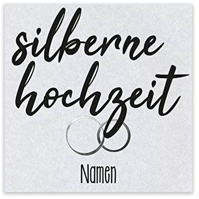 Herz & Heim® Etikett für Flasche - Silberne Hochzeit - mit Namen des Silberpaares 6 Stück