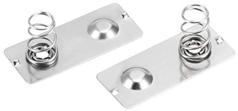 sourcing map 20Pcs AA Battery Negative to Positive Conversion Spring Contact Nickeling Plate 28mm x 12mm