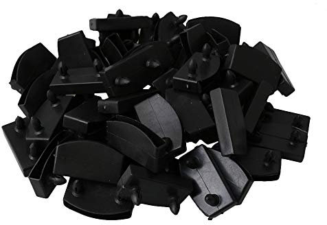 BQLZR Lot de 50 embouts de lattes de lit en plastique - Pièces de rechange pour fixation et fixation de sommiers à lattes en bois - Connecteurs adaptés pour lattes de lit nervurées (taille du patron :