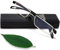 EYEURL Gafas de lectura de media montura para mujeres y hombres - Elegantes lectores de computadora con bloqueo de luz azul Flexible TR90 Negro +2.75