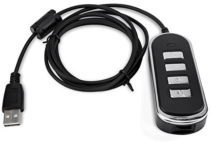Lazmin USB Telephone Computer Handset Audio Adaptor, Stereo Audio Conversion Line Phone RJ9 To USB Audio Headphones Converter