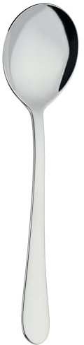 Grunwerg Windsor Soup Spoons SUSWSR, 18/10 Stainless Steel, Set of 12, Silver