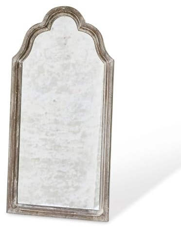 Loberon Spiegel Libasse, im Orientalischen Stil, White-Washed-Finish für den Authentischen Antik-Look, Wohn-Accessoire, Wandspiegel, Tannenholz, Spiegelglas, antikgrau