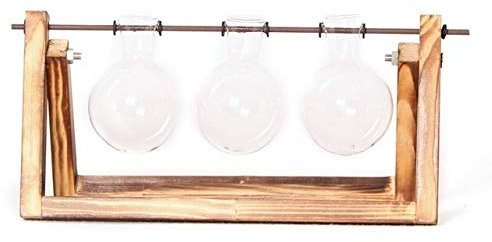 TOMHY Kreative Transparent Vase für Terrarien hydroponischen Pflanze Holzrahmen Vase Dekoration Glastisch Pflanze Bonsai: Gold, Vereinigte Staaten von Amerika