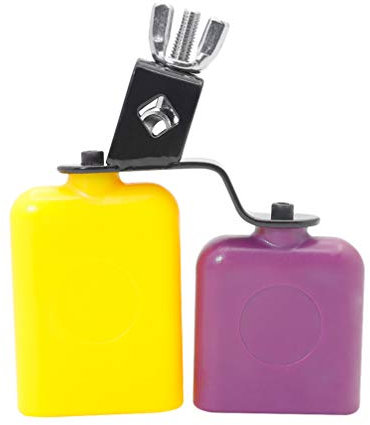 Exceart Schlagzeug Schlagzeug Cowbell Doppelklingel 2 Farben hoch und niedrig