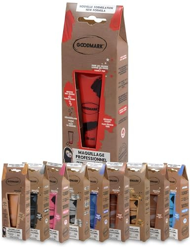 Goodmark 02080482 – Crema profesional Aqua Make Up Marrón, 1 unidad, 28 ml, en tubo, crema, en blíster, maquillaje, maquillaje, carnaval, disfraz, escenario, teatro, Halloween