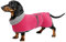 Geyecete-Polarfleece Winter hundemantel fur Dackel,Miniatur Dackel Pullover,Warmes Einstellbar Hundejacke Hundeweste mit Geschirr öffnung-Rosa-S