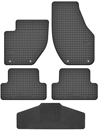 Fußmatten Vorne, Hinten + Tunnel Matte 5er Set für Volvo V40 / V40 Cross Country 2012-2019 Gummi Gummimatten