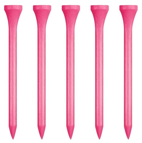 Zivisk Golf Tees Holz - 100 Stück 83mm Bambus Tees (Rosa)