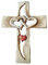KKPLZZ Geschnitztes Holzkreuz, Hohle ineinander verschlungene Herzen, Zwei Herzen durch Liebe verbunden, Wandbehang handgeschnitztes Holzkreuz Wanddekor rustikale Kunst Handwerk hängende Ornamente