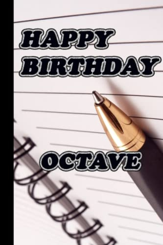 Happy birthday OCTAVE notebook : blue elegant journal perfect as a gift for men: lined notebook /journal 110 pages 6x9 inches